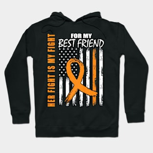 Her Fight Is My Fight Leukemia Awareness US Flag Hoodie